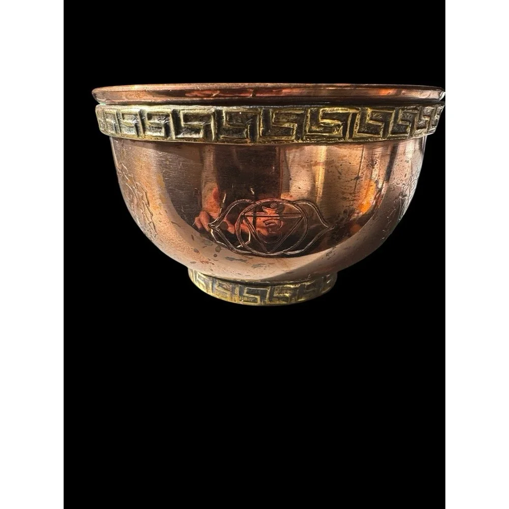 Copper Offering Bowls 3'' With Polished Amethyst Stones